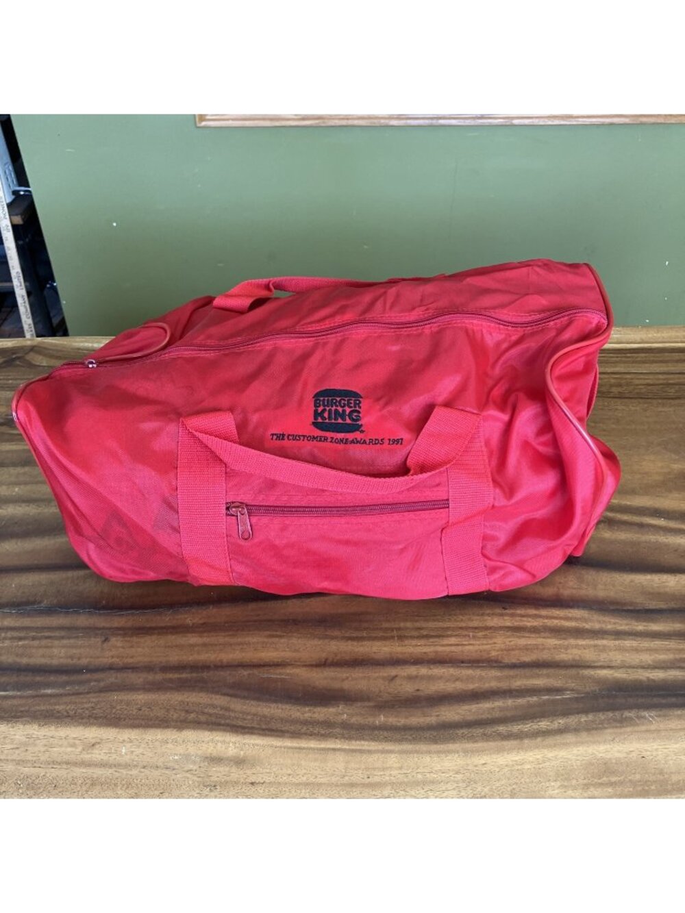 RARE Vintage Burger King Promotional Red Duffle Bag - Customer Zone Awards 1991